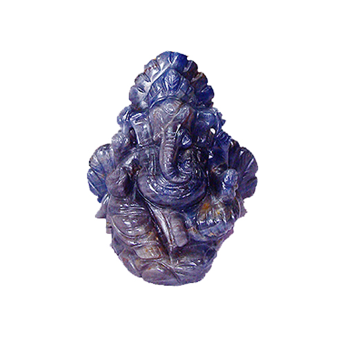 Ganesha In Blue Sapphire (Gems Murtis)-GEM-GEN004